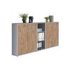 Aktenschrank Office Edition Sw Set 8 Grau/Eichefarben - Eichefarben/Grau, MODERN, Holzwerkstoff (213/114/33cm) - MID.YOU