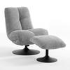 FÅTÖLJ ALMA - ljusgrå/svart, Modern, metall/textil (72/96/87cm) - Bessagi Home