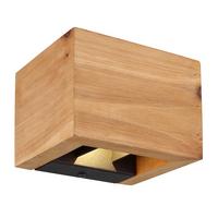 LED-Wandleuchte 15553W1 in Schwarz/Dunkelbraun max. 8 W - Dunkelbraun/Schwarz, Design, Holz/Metall (13,5/11,5/9,5cm) - Globo