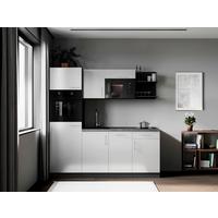 Küchenblock Oliver m. Geräten Weiß - Weiß/Grau, Trend, Holzwerkstoff/Metall (205cm) - Respekta