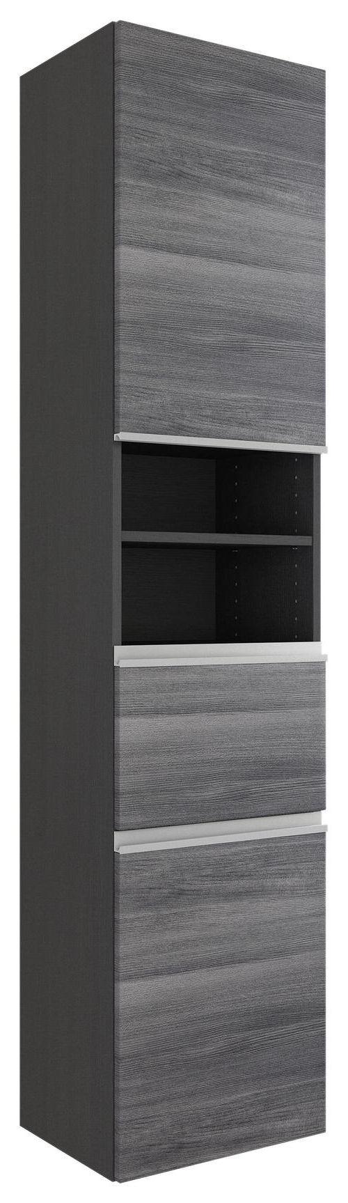 Hochschrank in Grau 'Arezzo' - Silberfarben/Alufarben, Basics, Holzwerkstoff/Kunststoff (40/180/35cm) - Held