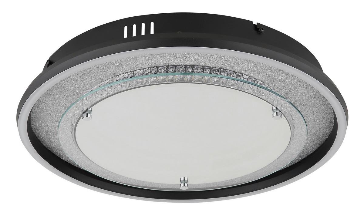 Led Stropna Svjetiljka Mirrora - bijela/srebrne boje, Design, staklo/metal (40/6,8cm) - Globo