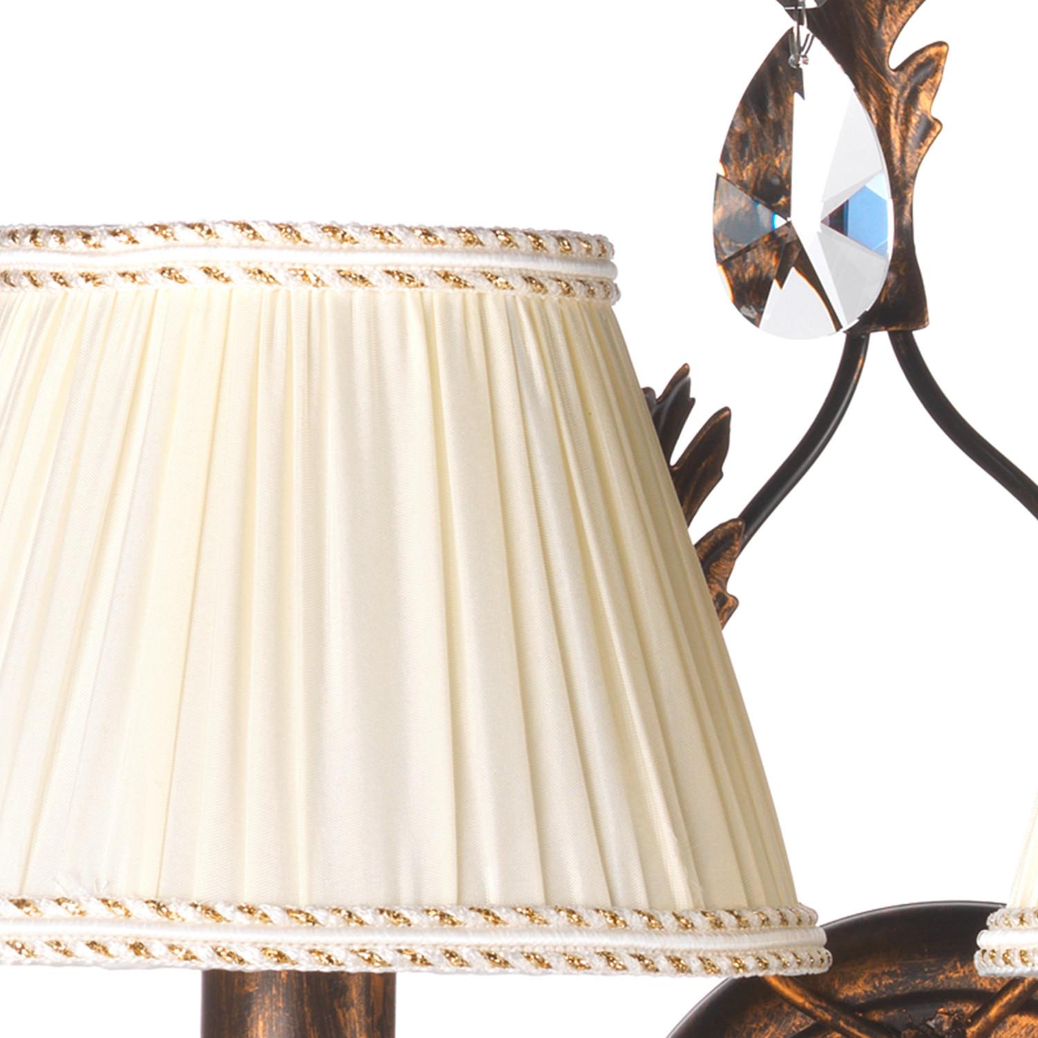 Wandleuchte Karen Bronzefarben max. 6 Watt - Bronzefarben, KONVENTIONELL, Glas/Textil (34/24/30cm)