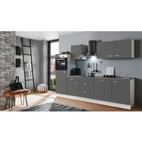 Küchenblock White-Classic Grau/Weiß B: ca. 280 cm - Silberfarben/Graphitfarben, KONVENTIONELL, Holzwerkstoff/Kunststoff (280cm) - Menke