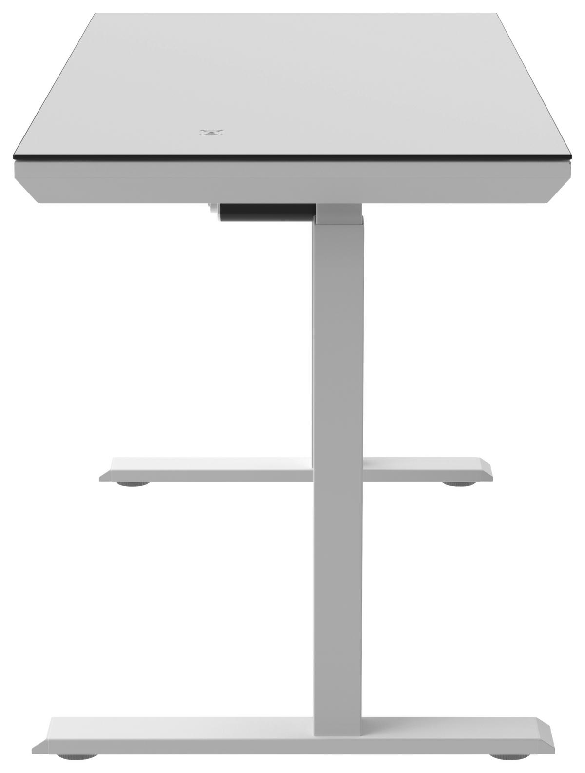Schreibtisch Harry Weiss - Weiss, Modern, Holzwerkstoff/Kunststoff (120/72-120/60cm) - Mömax