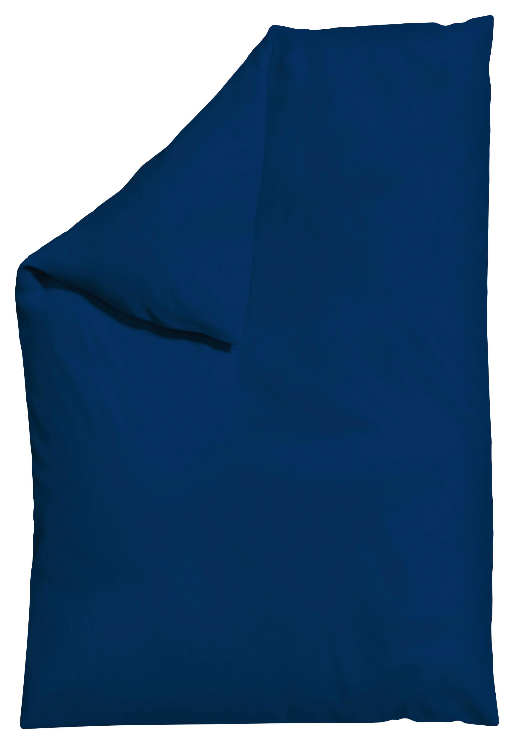 Bettdeckenbezug Woven Satin Dunkelblau ca. 135-140x200cm - Dunkelblau, Basics, Textil (135-140/200cm) - Schlafgut