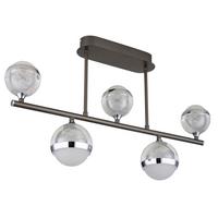 LED-Deckenleuchte Untsy Chrom/Titan max. 35 Watt - Klar/Chromfarben, KONVENTIONELL, Kunststoff/Metall (65/11/37cm) - Globo