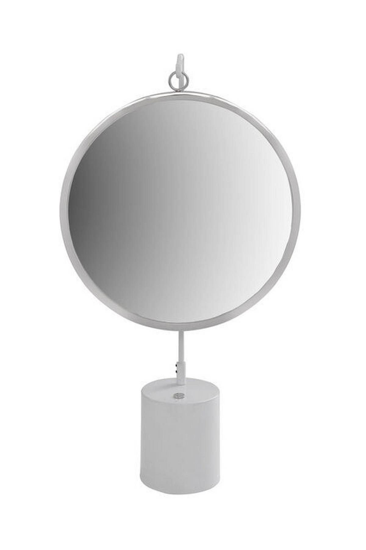 SCHMINKSPIEGEL EVFKD-WHT-SIV - Weiss/Silberfarben, Lifestyle, Glas/Metall (41/75/14cm) - Kayoom