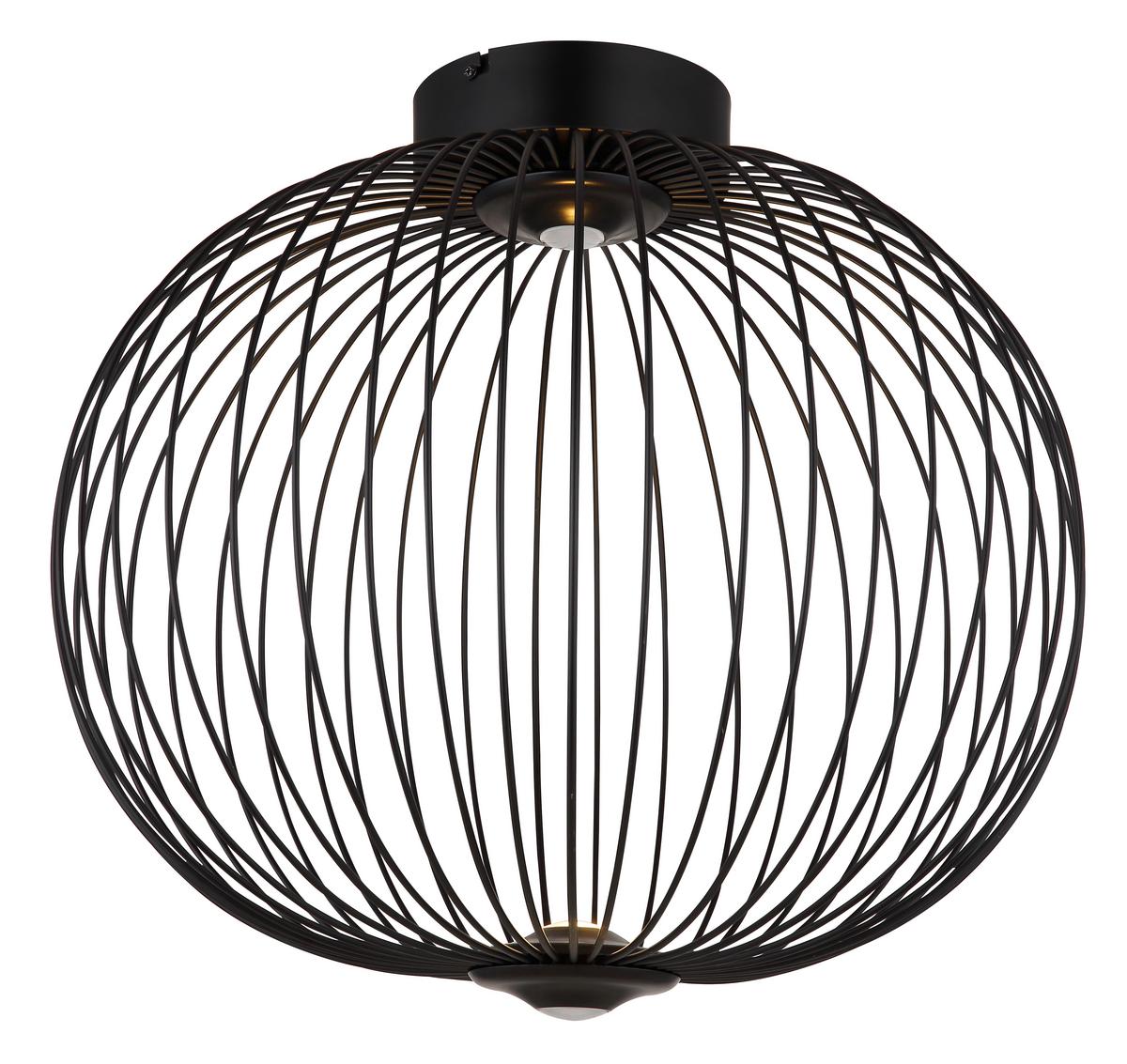 LED-Deckenleuchte Galway Schwarz max. 15 Watt - Schwarz, Basics, Kunststoff/Metall (50/45cm) - Globo