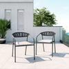 Gartensessel-Set Benicio Grau Polywood/Textilene 2er-Set - Dunkelgrau/Schwarz, MODERN, Kunststoff/Textil (56/80/64cm) - Bessagi Garden
