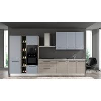 Kuhinjski Blok Line, Z Aparati, 390 Cm - siva/sivomodra, Moderno, kovina/leseni material (390/60/216/240cm) - Mömax