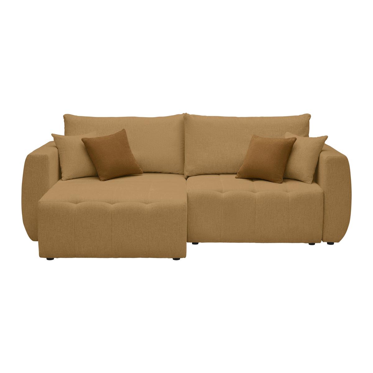 Schlafsofa Bologna Senfgelb - Beige/Senfgelb, Holz/Textil (245/74-90/104cm) - Mömax