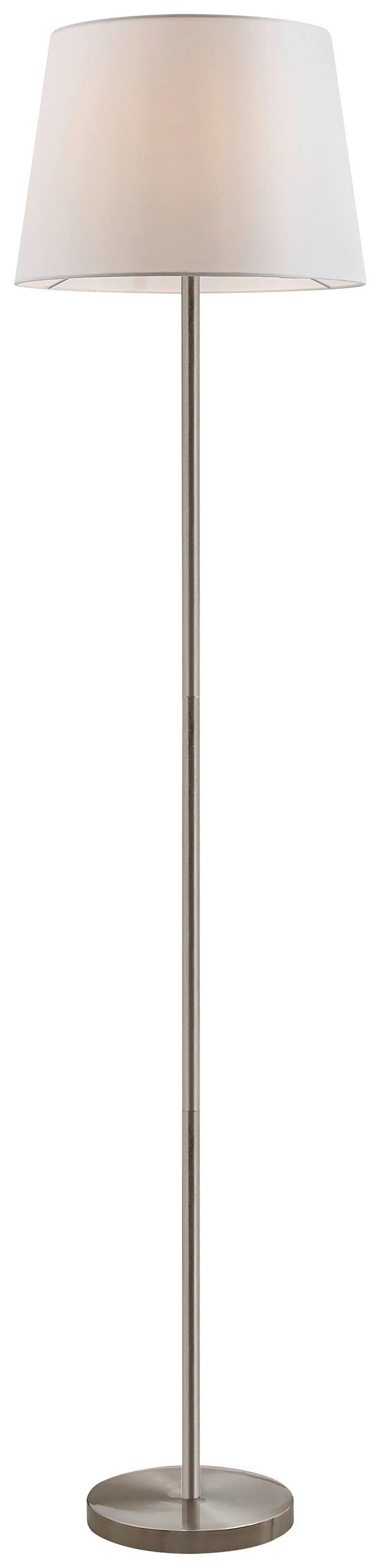GOLVLAMPA SCHICK - vit/nickelfärgad, Klassisk, metall/textil (35/35/151cm) - Mömax
