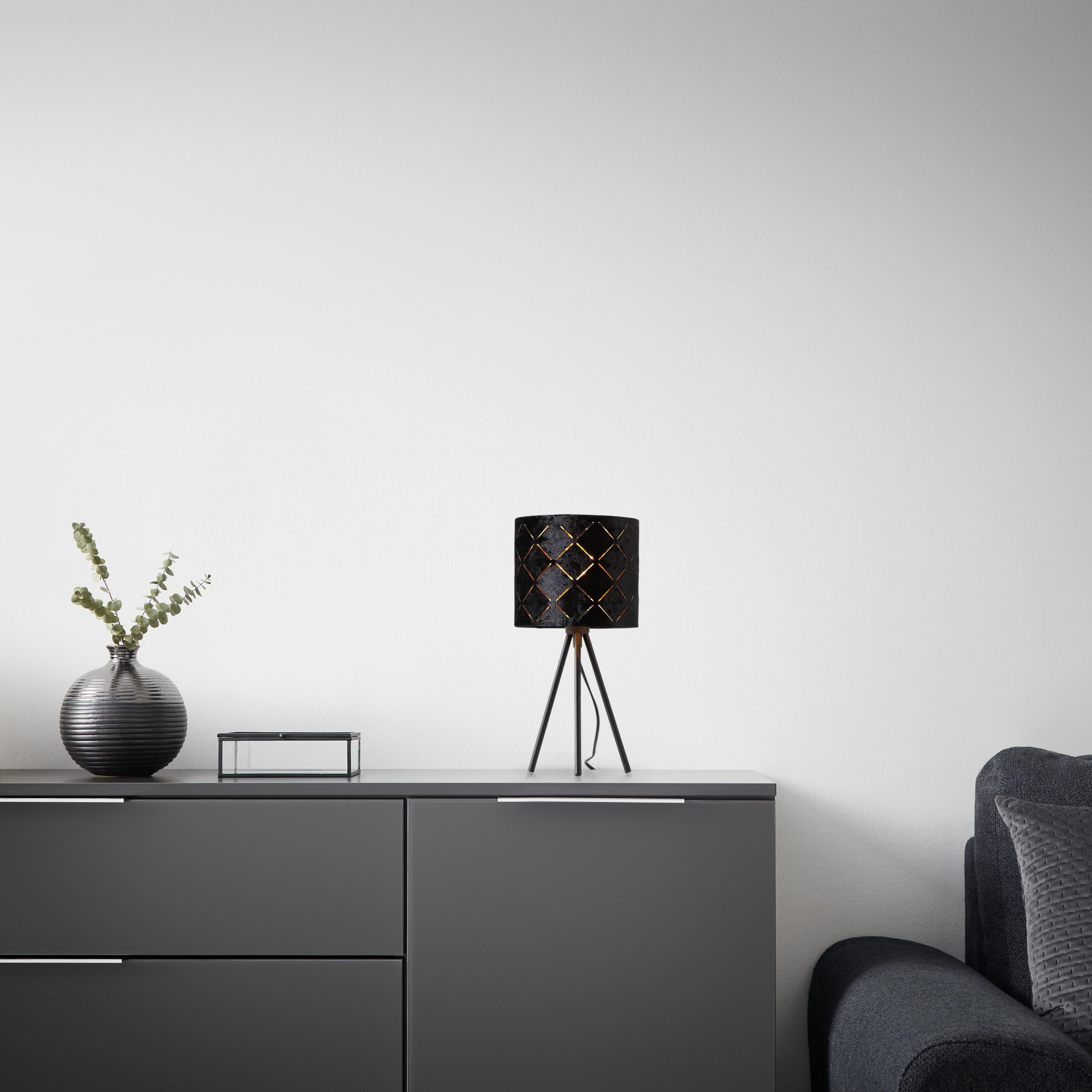 Tischleuchte Evelyn max. 40 Watt - Schwarz, Lifestyle, Metall (17/35cm) - Modern Living