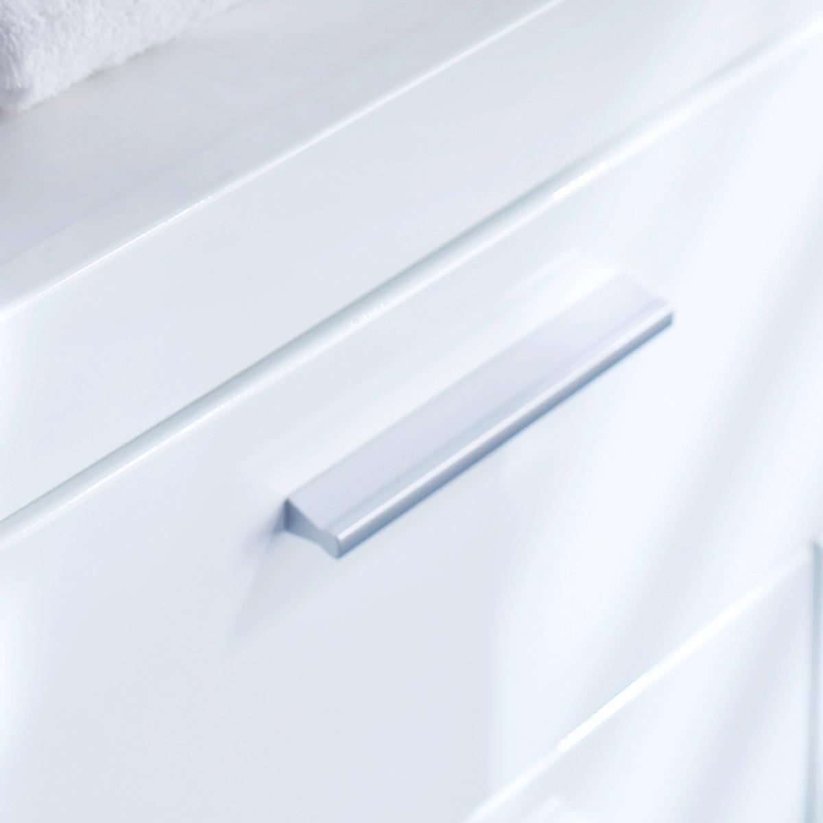 SZAFKA DOLNA AMANDA - kolor srebrny/biały, Modern, materiał drewnopochodny/tworzywo sztuczne (73/130/31cm) - MID.YOU