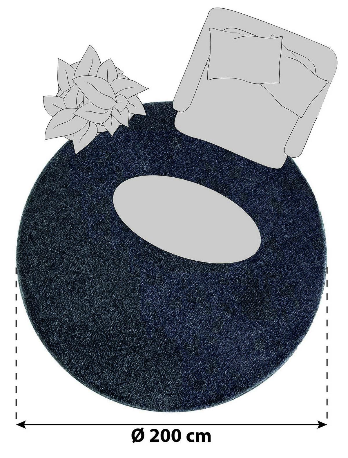 Hochflorteppich Ata Grau Ø ca. 200cm - Grau, KONVENTIONELL, Textil (200cm) - Novel