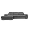 Ecksofa Rigatti mit Bettkasten ca. 184x314 cm Graubraun - Chromfarben/Graubraun, MODERN, Textil/Metall (184/314cm) - Livetastic