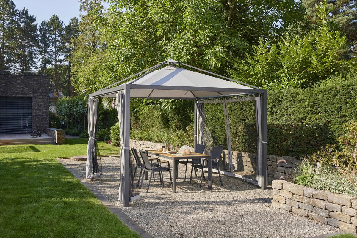 PAWILON COMUNA DACHBEZUG - kolor srebrny, Basics, tkanina (300/300cm) - Siena Garden
