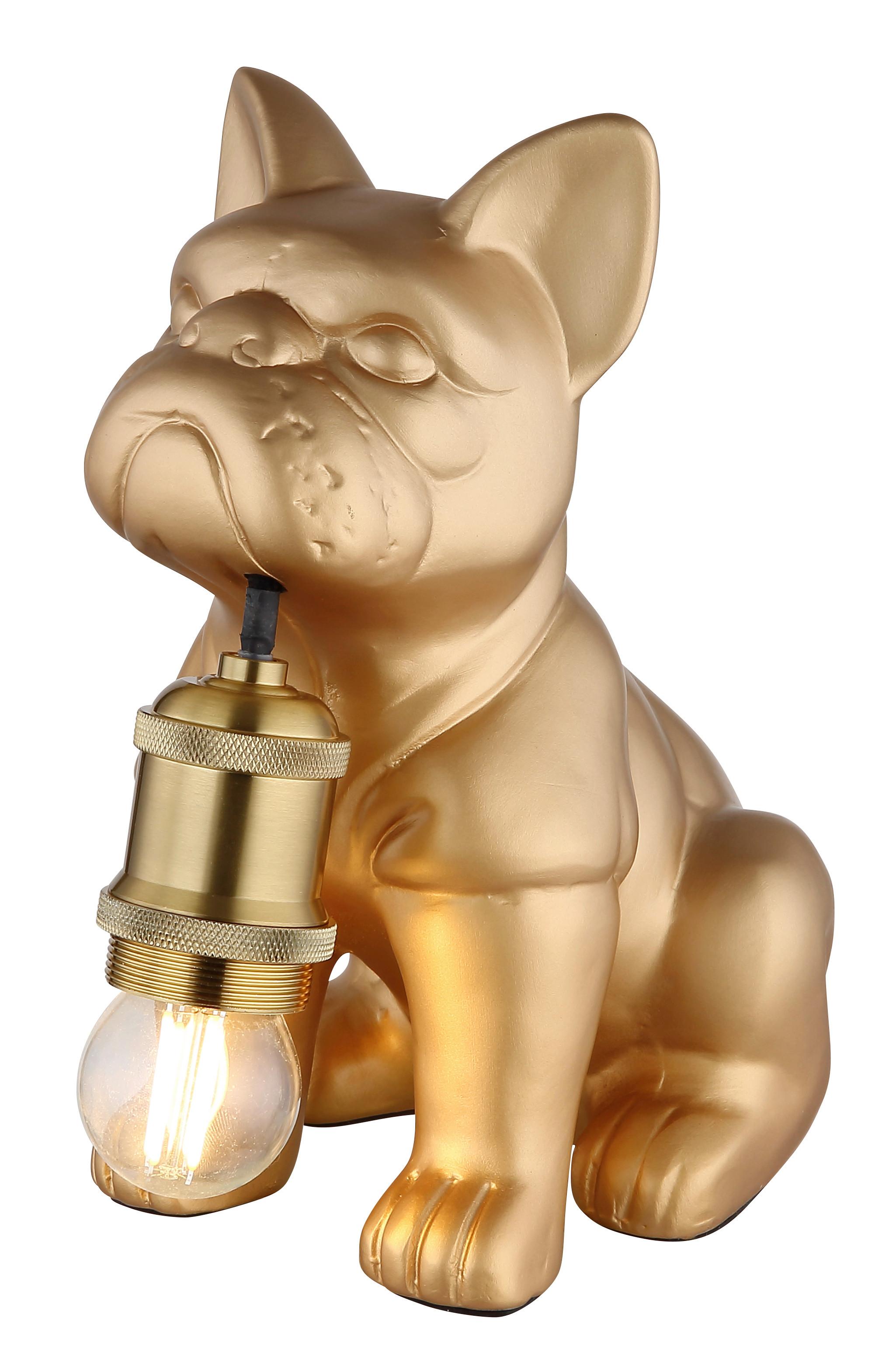 Tischleuchte Carlos Gold-/Kupfer max. 60 Watt - Goldfarben/Kupferfarben, Basics, Keramik/Metall (19,5/12,5/24cm)