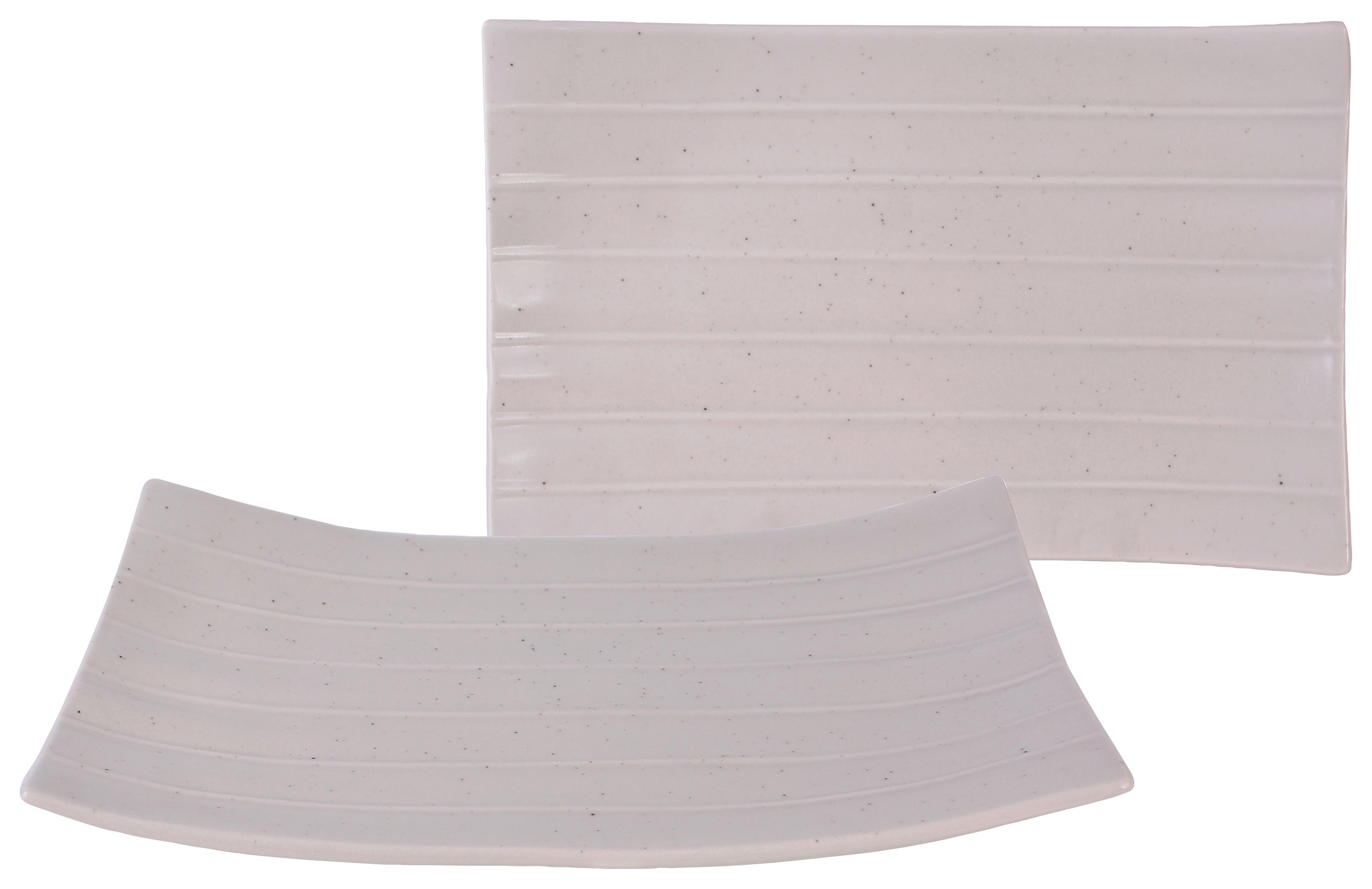 Set Podstavkov Street Banana Leaf, 2-Delni - krem barve, Basics, keramika (24/15cm) - Creatable