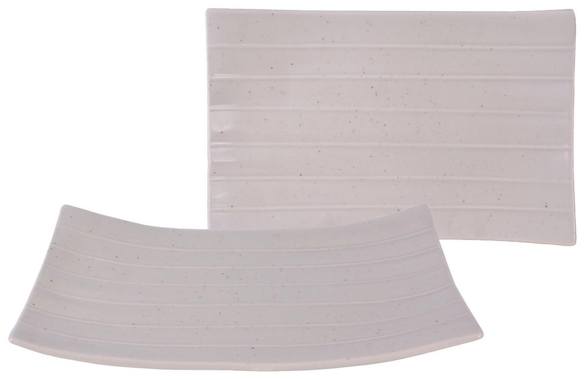 Set Podstavkov Street Banana Leaf, 2-Delni - krem barve, Basics, keramika (24/15cm) - Creatable