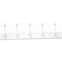 Cuier perete cu cârlige Greve - alb, Modern, ceramică/metal (65/13/7cm) - Modern Living