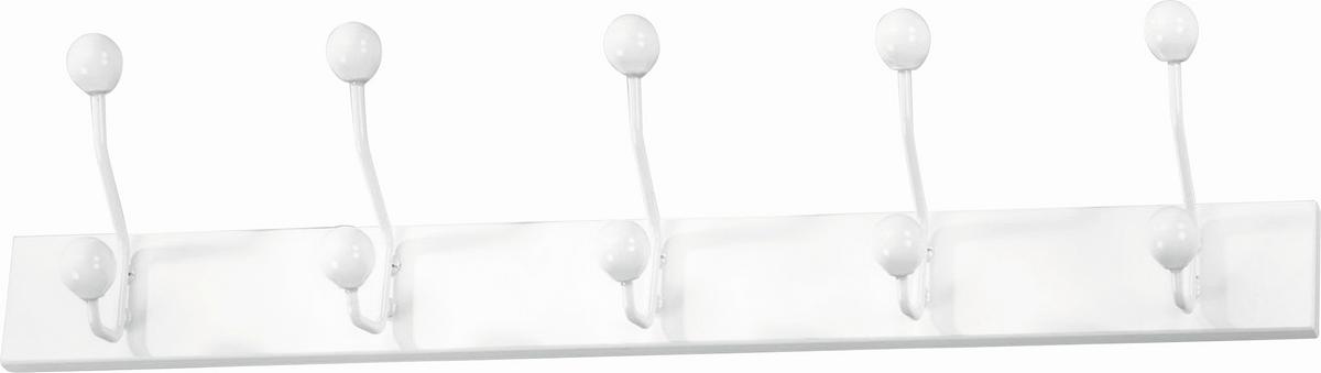 Cuier perete cu cârlige Greve - alb, Modern, ceramică/metal (65/13/7cm) - Modern Living