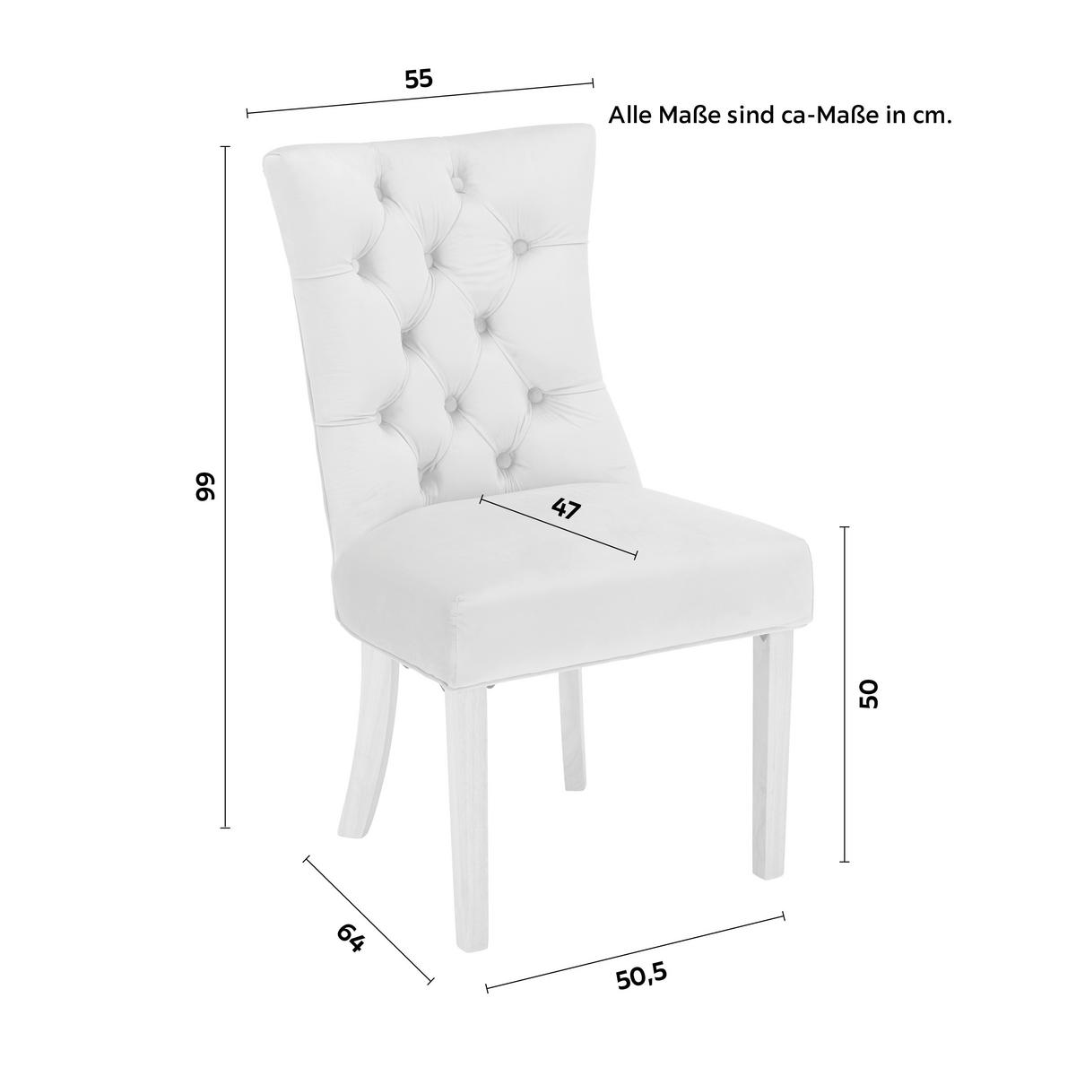 Stuhl Joleen aus Samt in Taupe - Taupe/Naturfarben, Lifestyle, Holz/Textil (55/97/64cm) - Mömax
