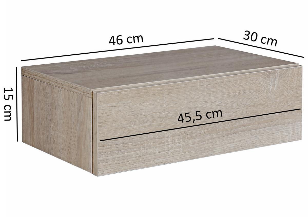 Nočna Omarica Dream - barve hrasta, Moderno, leseni material (46/15/30cm) - MID.YOU