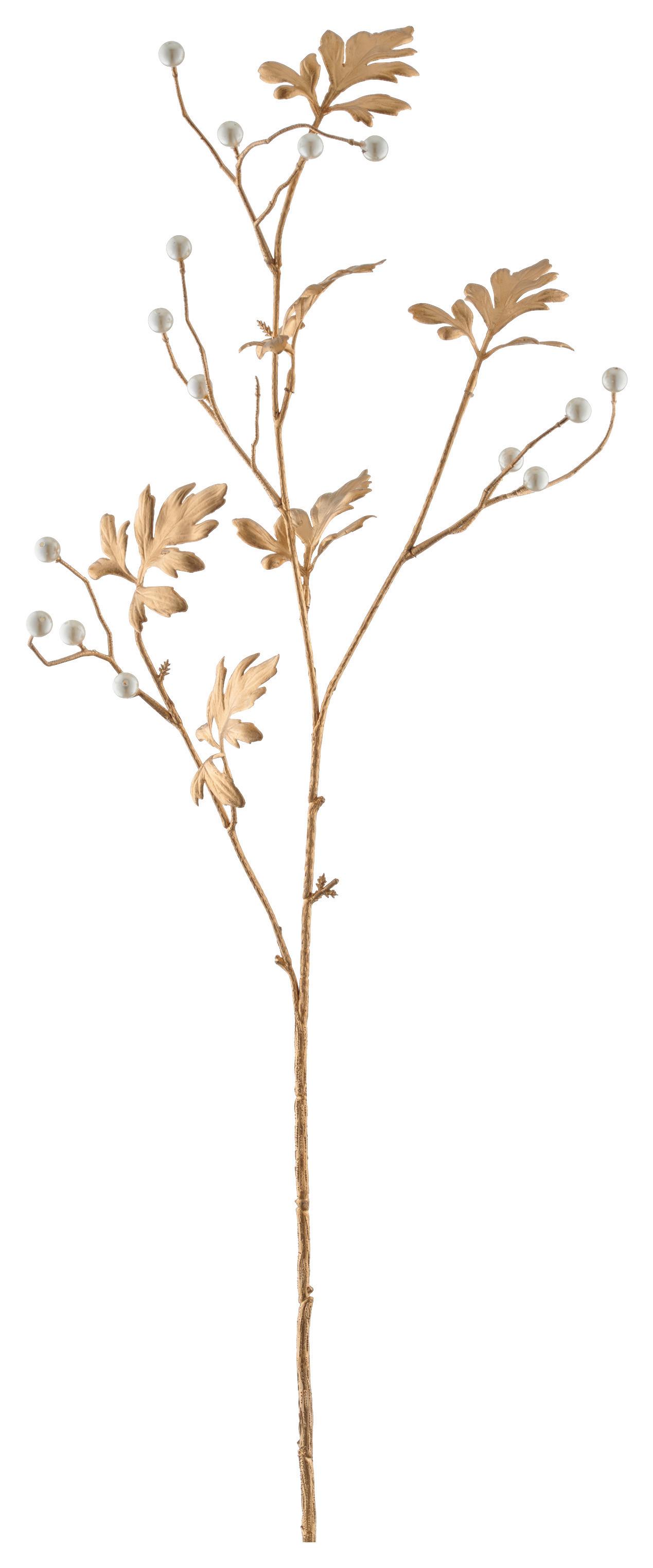 Kunstpflanze Blattzweig I Goldfarben ca. 84cm - Goldfarben, Basics, Kunststoff (84cm) - Mömax