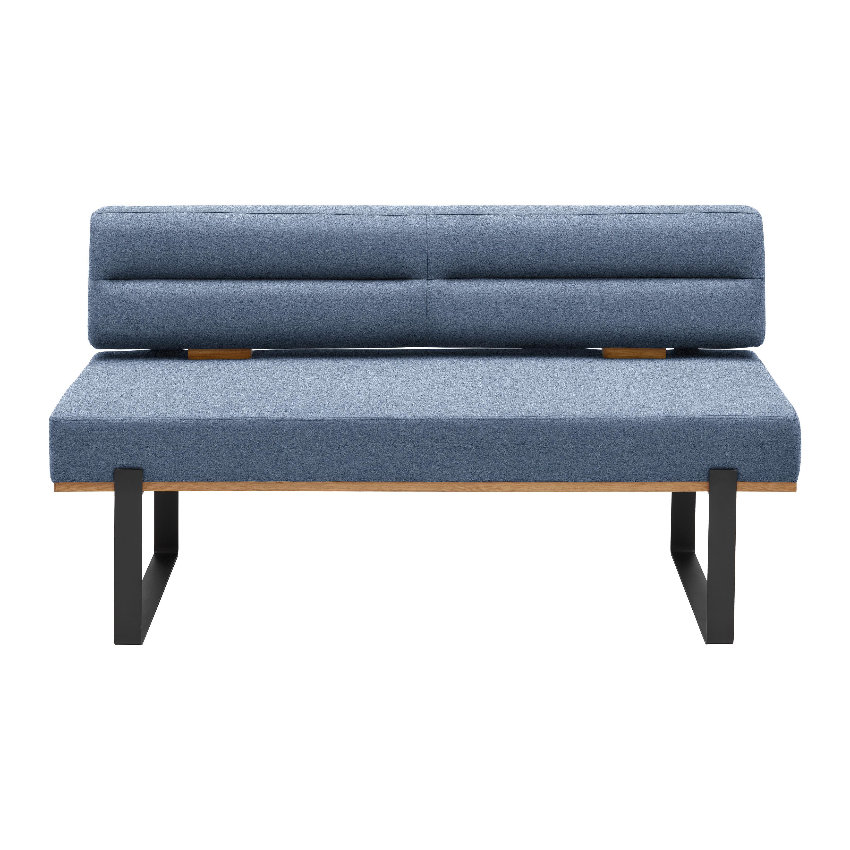 Sitzbank Canon in Blau - Blau/Schwarz, KONVENTIONELL, Holz/Textil (160/85/60cm) - Based