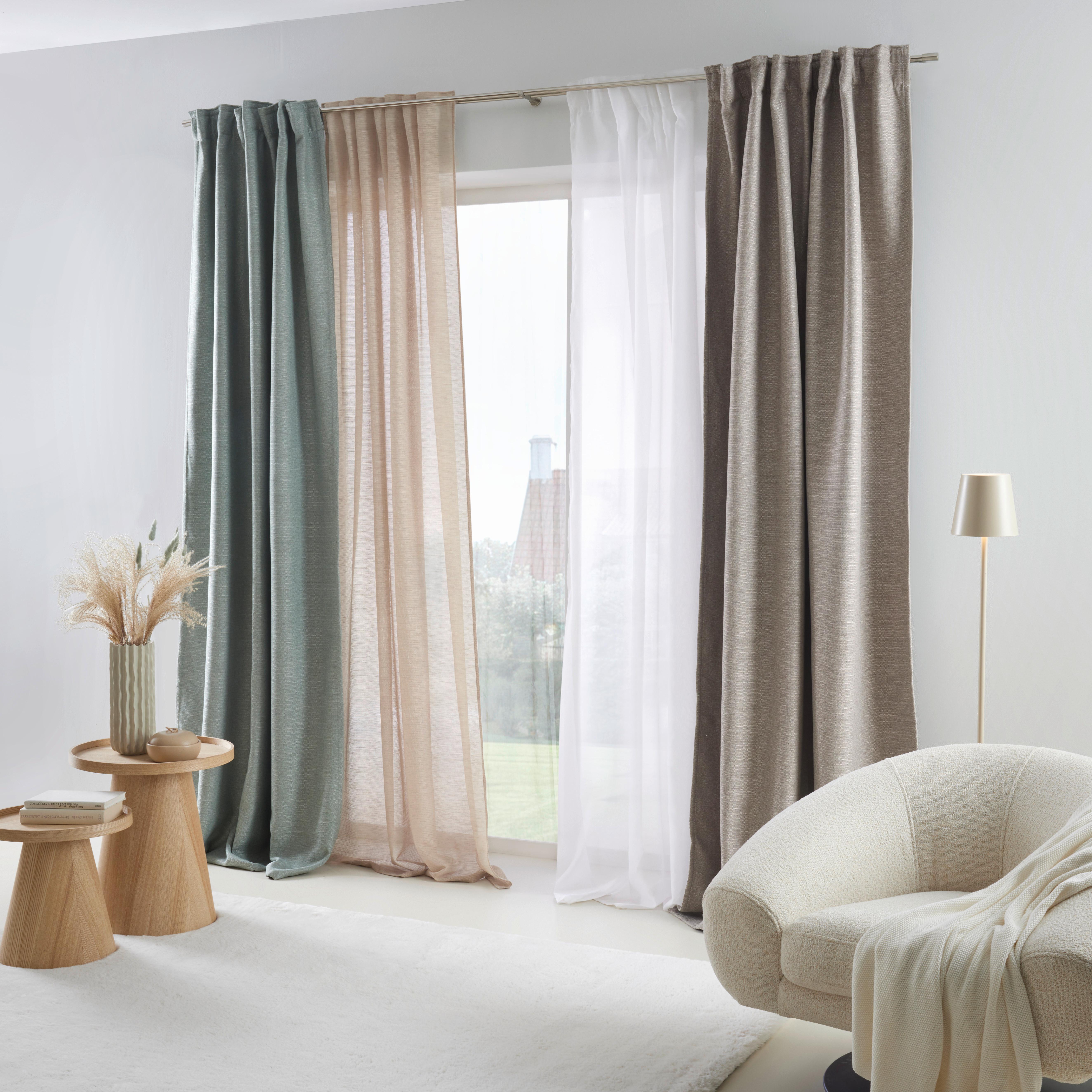 SOLSKYDDSGARDIN ALFI - grön, Klassisk, textil (135/255cm) - Modern Living