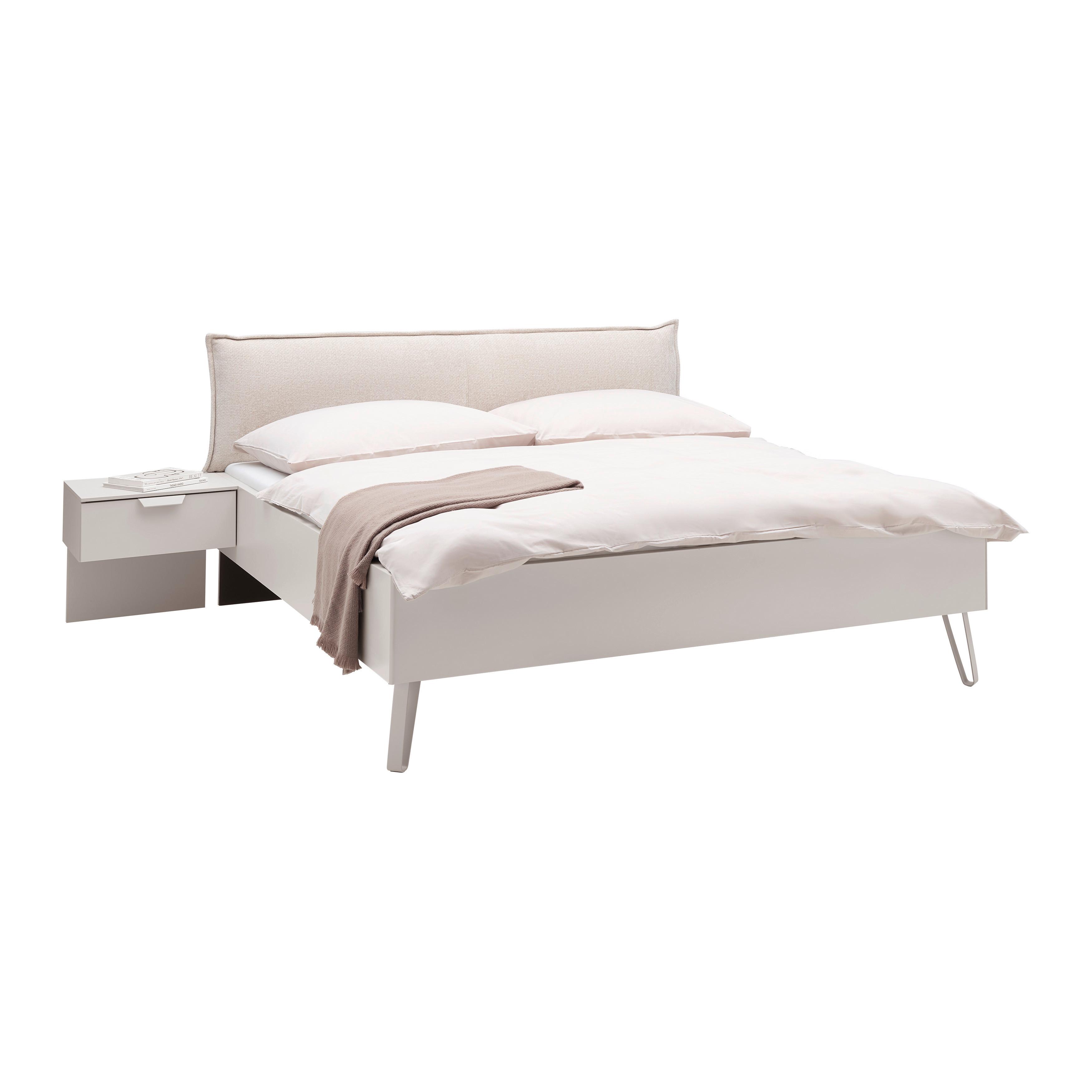 Bettanlage Briona Creme ca. 180x200cm - Champagner/Creme, KONVENTIONELL, Holzwerkstoff/Textil (180/200cm) - Premium Living