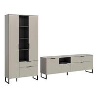 Dnevni Regal Noida, Kašmir, Črna, 2-Delni - kašmir/črna, Design, kovina/leseni material (290/192/41cm) - Livetastic