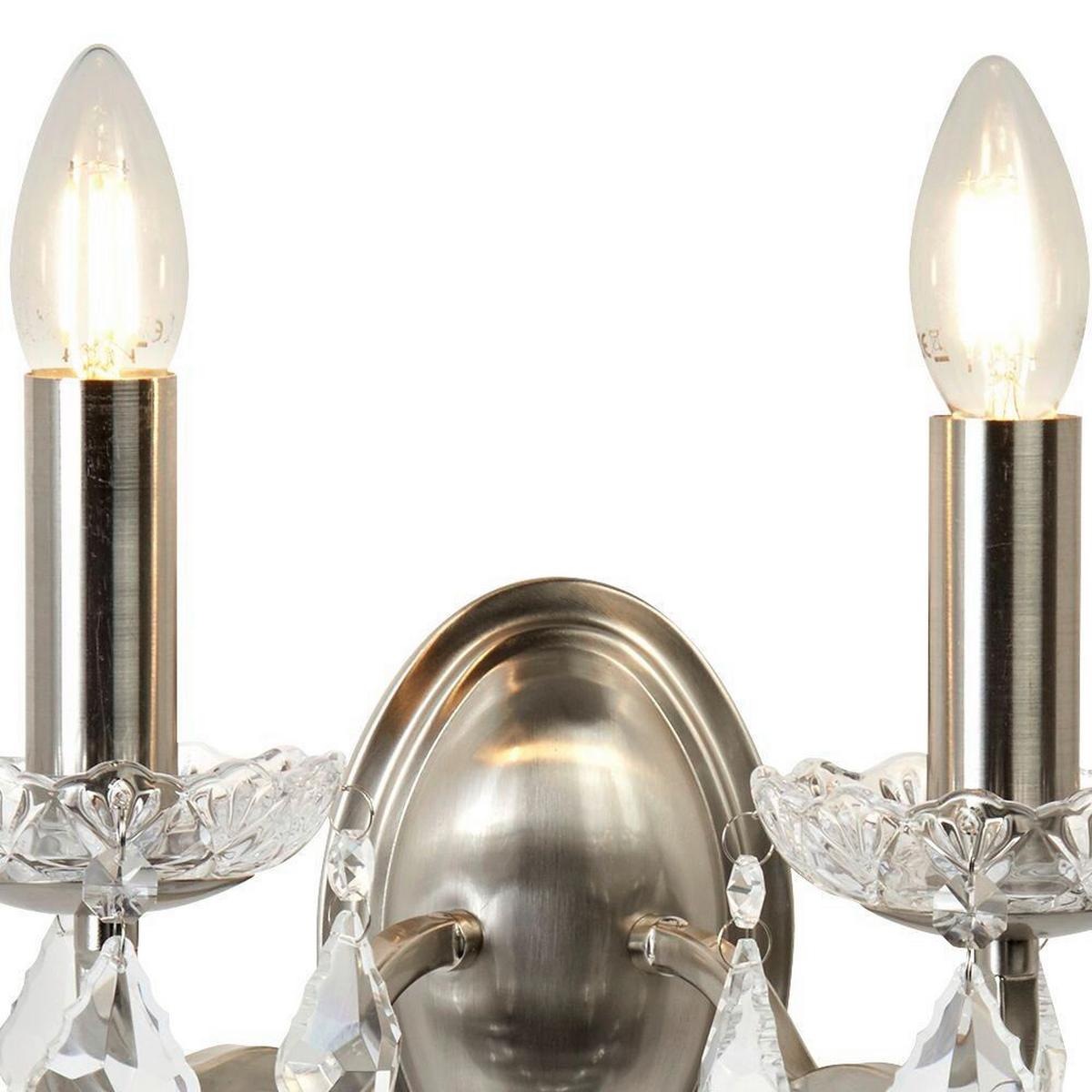 Falilámpa Paris 8732-2ss - ezüstszínű/átlátszó, Design, üveg/fém (32/27cm)