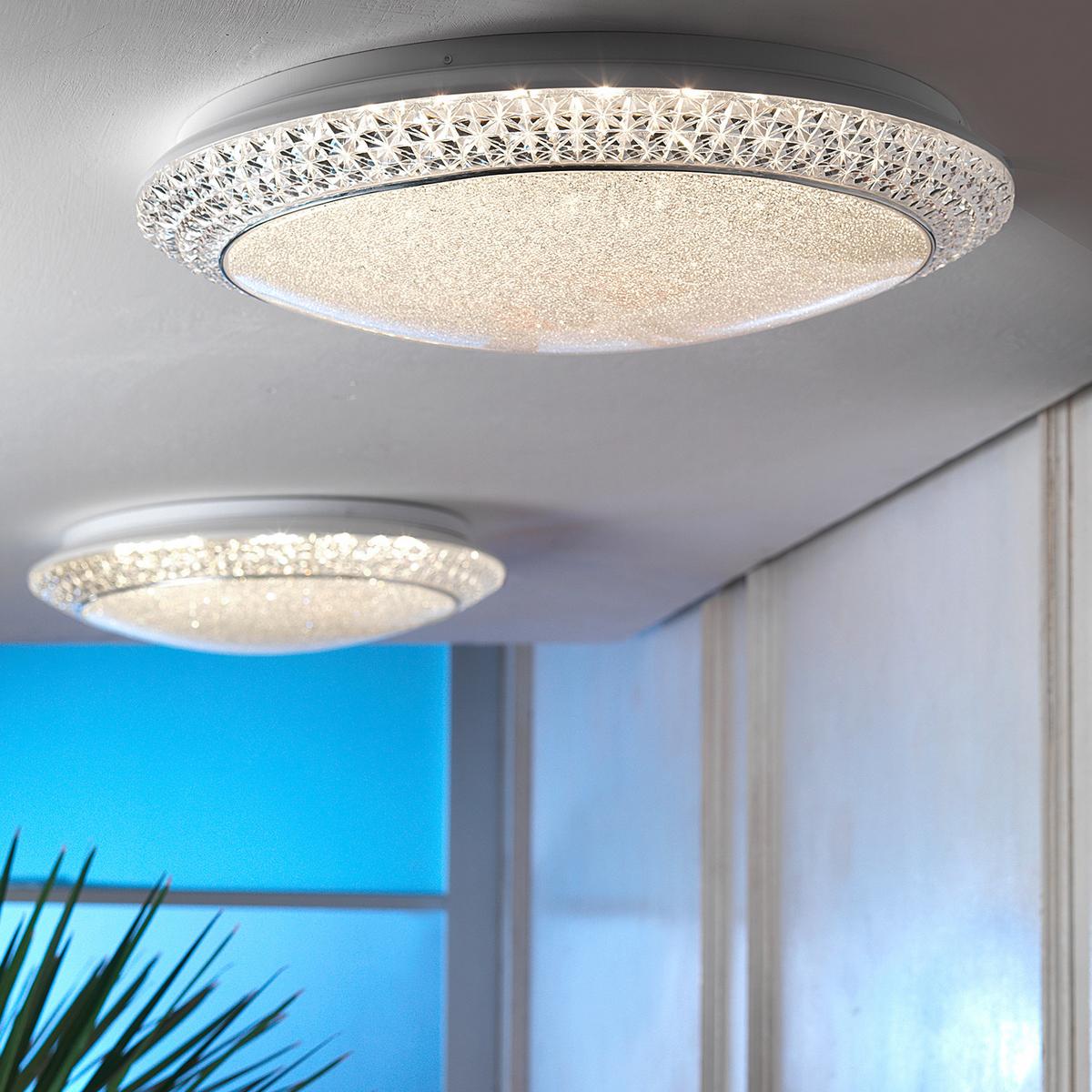 Led Mennyezeti Lámpa 1018/plg Giulia - krómszínű/átlátszó, Basics, műanyag/fém (50/50/13cm)