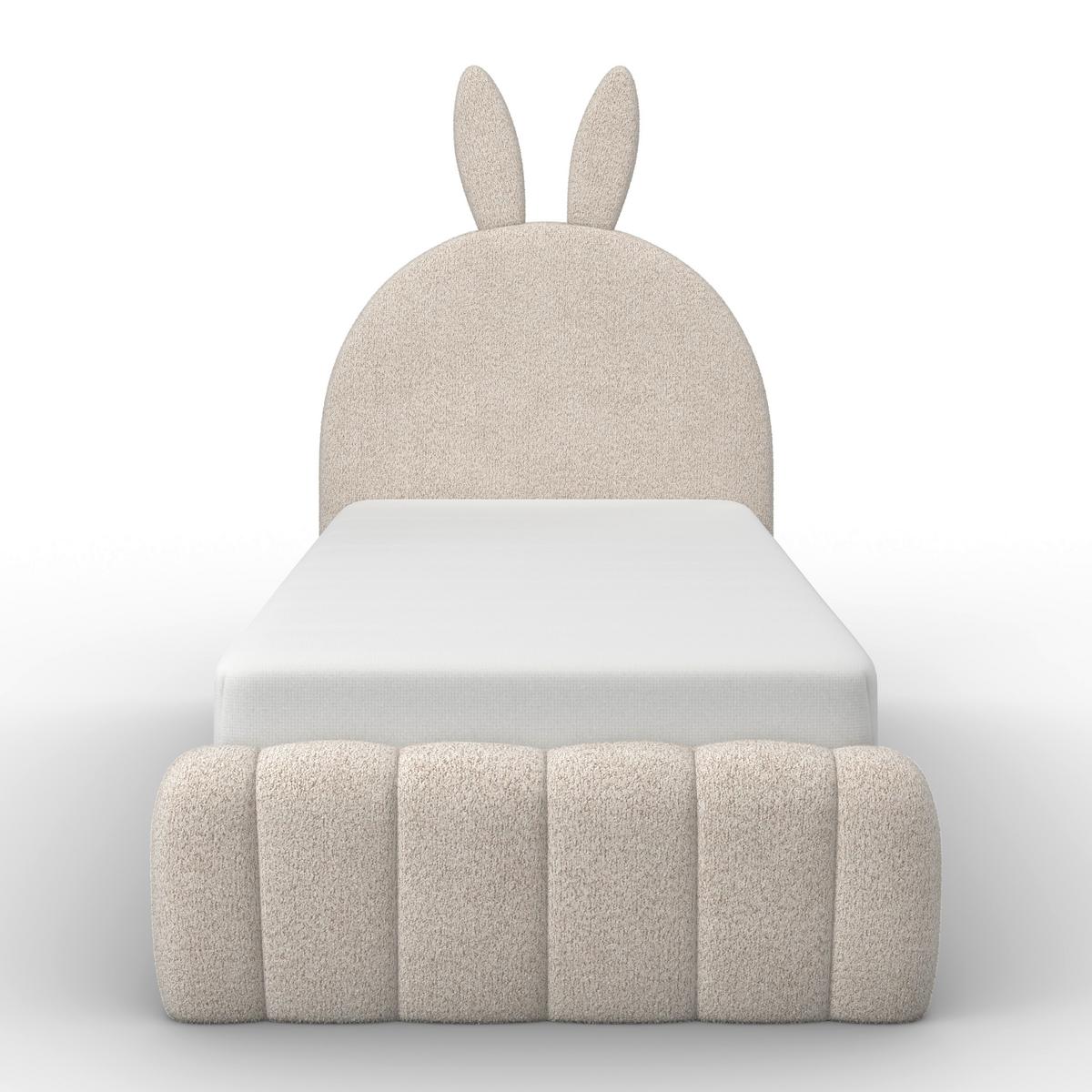Kinderbett Belly Bouclé Beige ca. 90x200 cm - Beige, MODERN, Holz/Textil (90/200cm) - Bessagi Kids