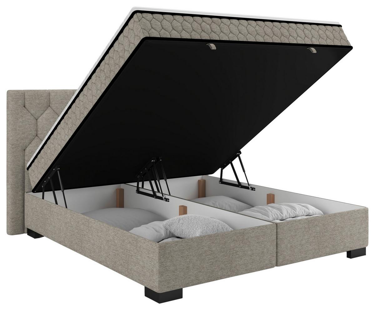 Postelja Z Vzmetnico Maya, Bež, 160x200 - črna/bež, Konvencionalno, umetna masa/tekstil (160/200cm) - Mömax