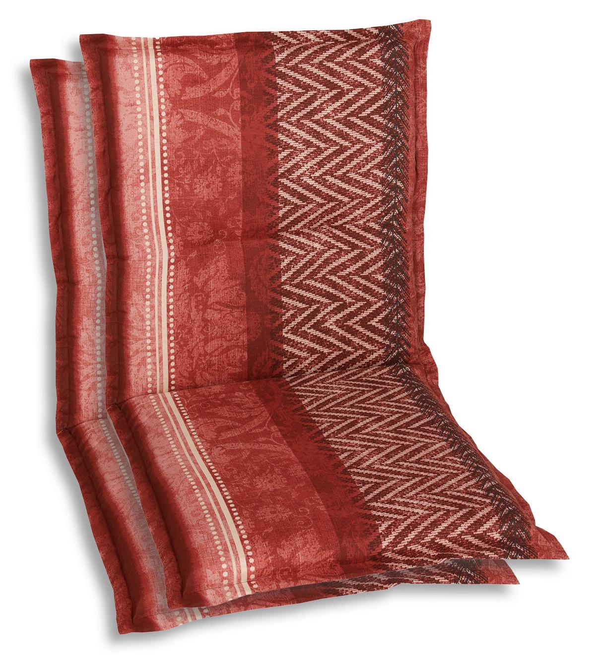 Sesselauflagenset 2-Teilig Rot/Schwarz - Rot/Schwarz, Basics, Textil (50/6/100cm)