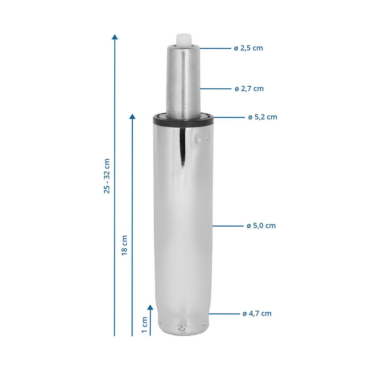 Dodatek Za Pisarniški Stolček Gf-S, Krom - barve kroma, Basics, kovina (5,2/25-32/5,2cm) - MID.YOU