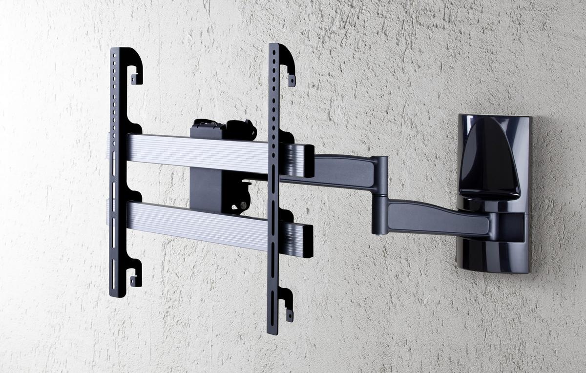 TV-Wandhalter WS 300 ca. 65x48 cm Schwarz - Schwarz, KONVENTIONELL, Metall (65/48/67cm) - MID.YOU