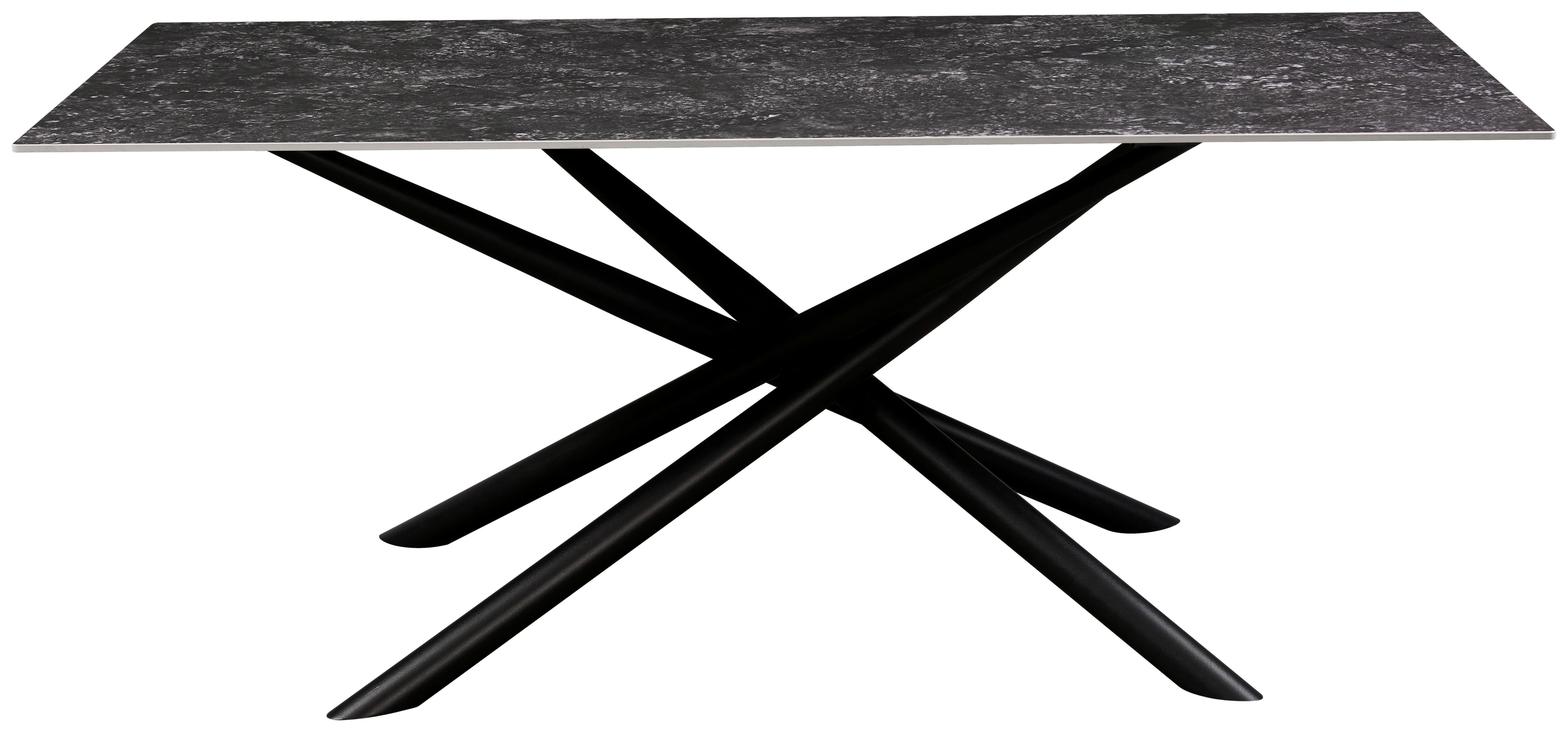 Esstisch David Grau - Schwarz/Grau, Modern, Keramik/Metall (180/76/90cm) - Mömax