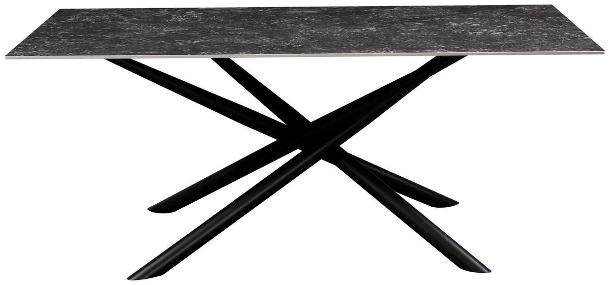 Esstisch David Grau - Schwarz/Grau, MODERN, Keramik/Metall (180/76/90cm) - Mömax