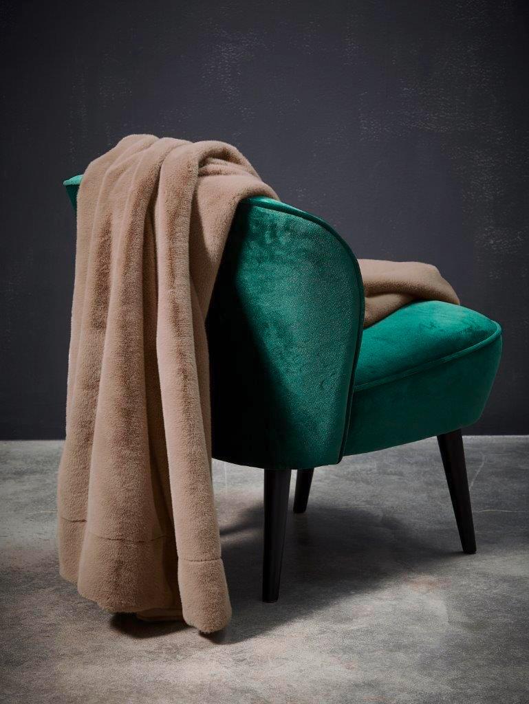 KOC FUTRZANY FURRY - taupe, Konventionell, futro/tkanina (150/200cm) - Essenza