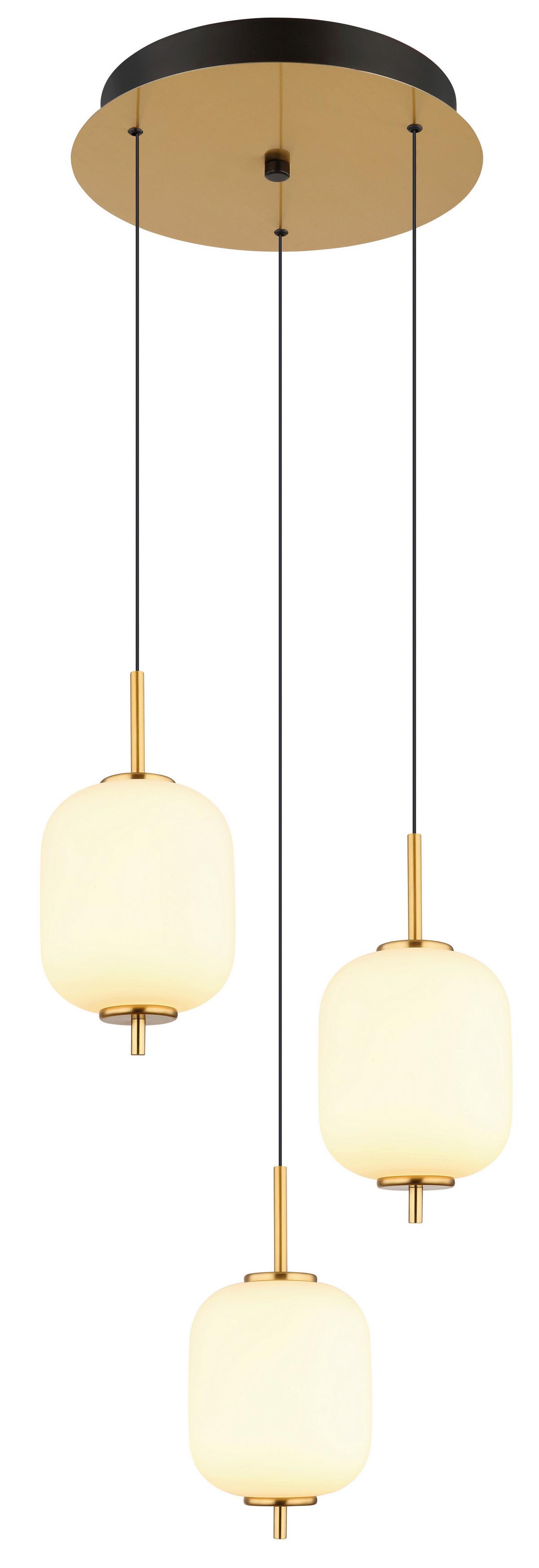 Viseča Led-svetilka 15217-3 Ewald - črna/opal, Konvencionalno, kovina/umetna masa (37,5/220cm)