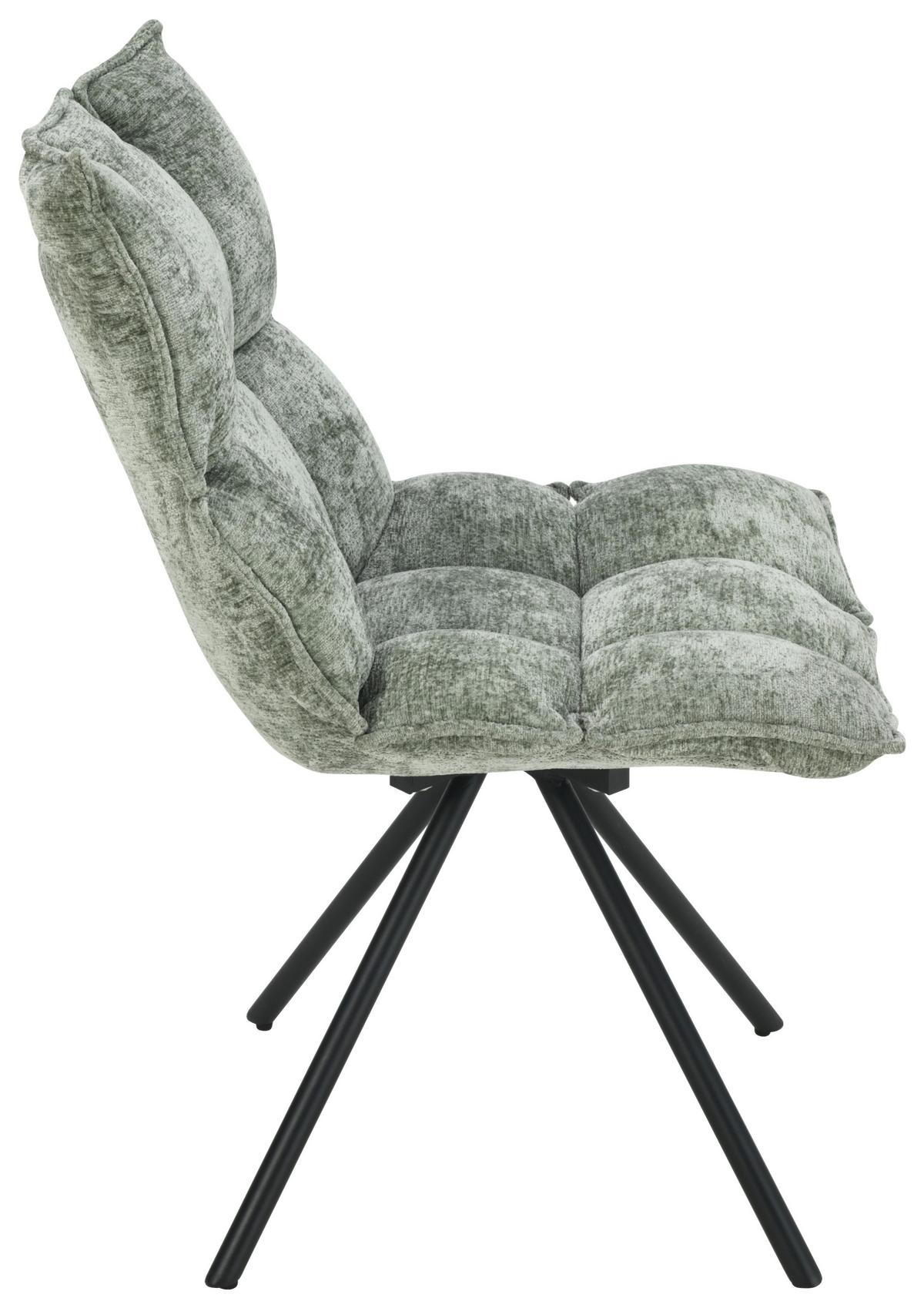 Stuhl Carla Mintgrün - Schwarz/Mintgrün, Trend, Holz/Textil (57/86/66cm) - Mömax