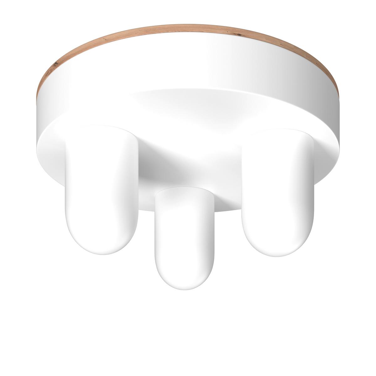 Klubska Miza Gabrielle, Bela, Barva Hrasta - barve hrasta/bela, Moderno, leseni material (80/80/42cm) - Bessagi Home