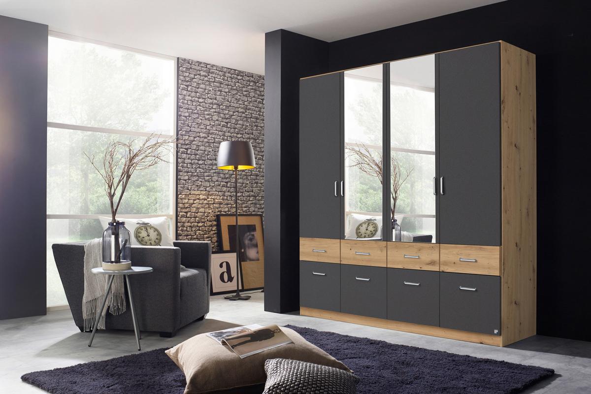 Ormar S Klasičnim Vratima Aalen - siva/boja aluminijuma, pločasti materijal/plastika (181/197/54cm) - Modern Living