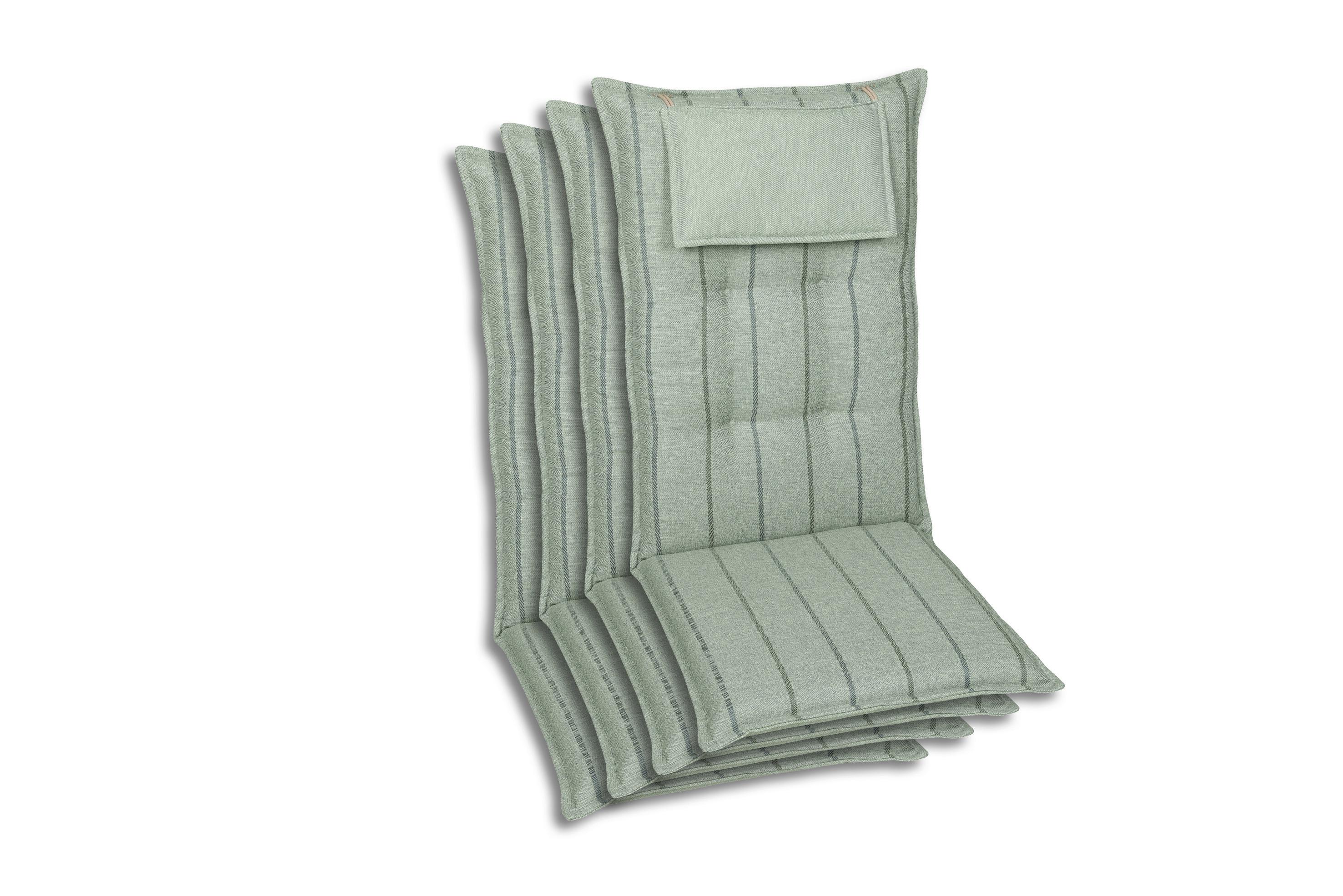 Sesselauflagenset Hellgrün, 4-teilig - Hellgrün, Basics, Textil (50/7/120cm)