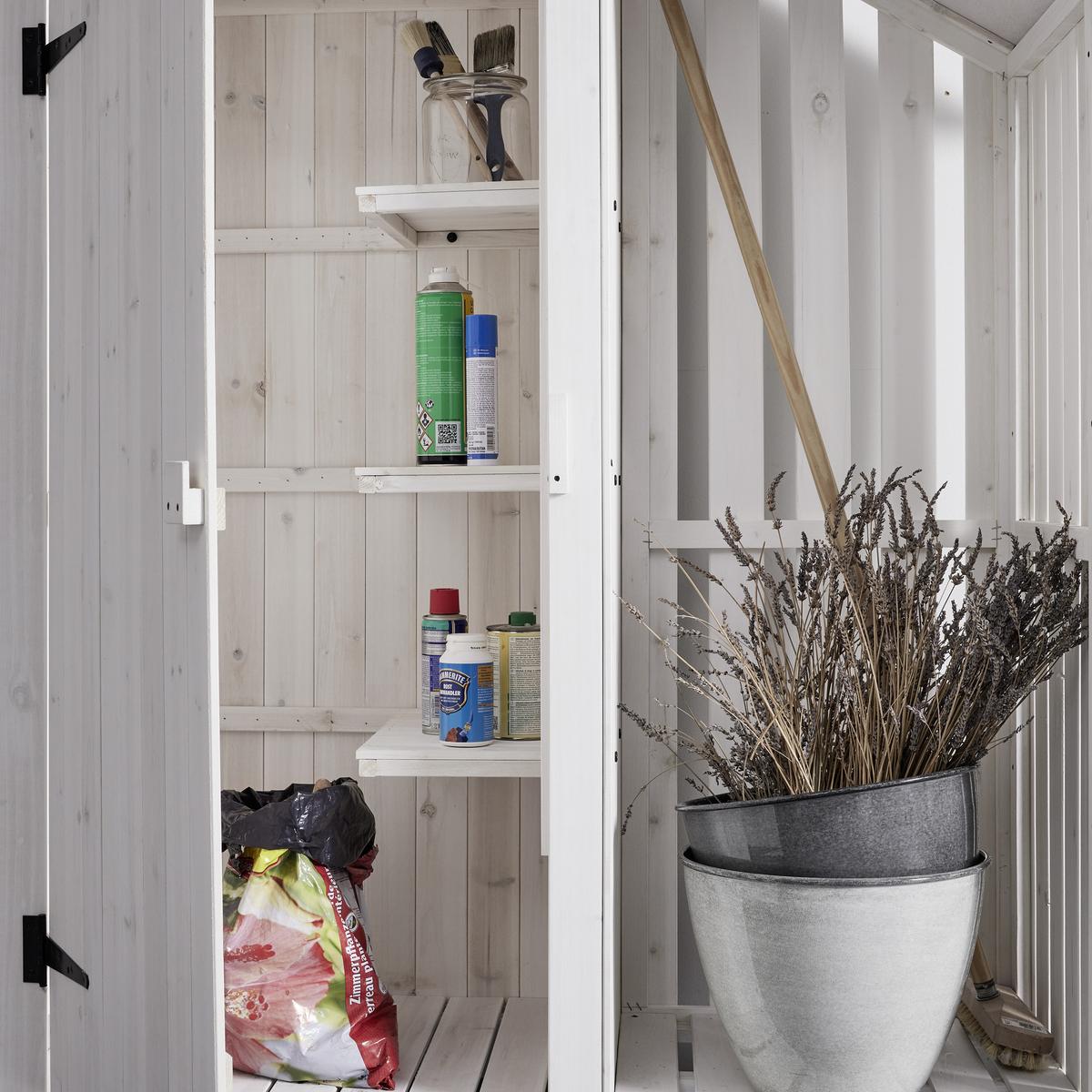 Gerätehaus MARIANNA - Weiss, Modern, Holz (131/180/54,5cm) - Bessagi Garden